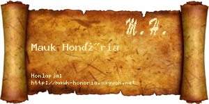 Mauk Honória névjegykártya